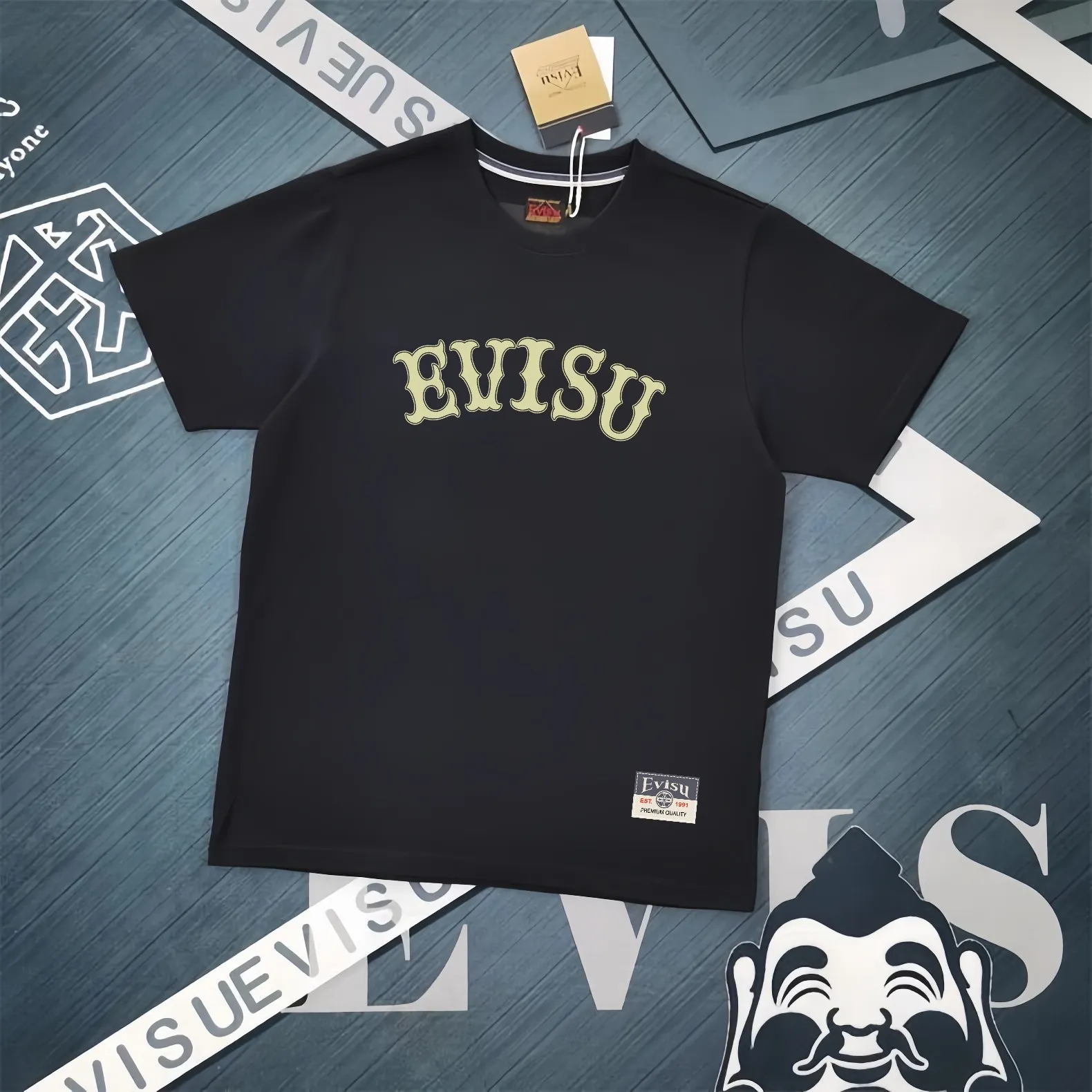 Evisu 2025New Arrival T ⚠ Quality⚠ Same Style T 。 ，Black S-XXL，White S-XXL，Gray M-XXL，Red S-XXL， Red M-XXL
